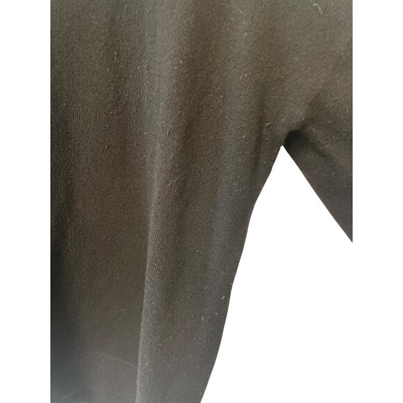 Womens Cashmere Blend Black Hoodie M Boho Warm Comfort Elegant - Picture 4 of 6